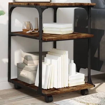 Obrázek produktu pro Stojan na tiskárny 3 police kouřový dub 43x48x64 cm materiál na bázi dřeva