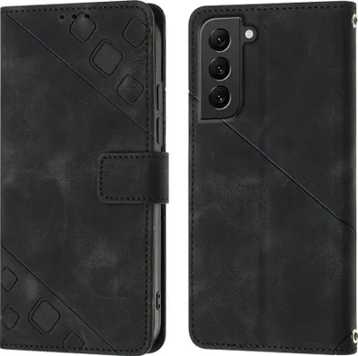 Produktbild von Hülle für Samsung Galaxy S22 5G Prägung Flip Leder Brieftasche Schutzhülle mit Ständer Schwarz