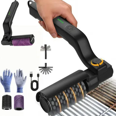 Produktbild von Elektrische Grillbürste,2600mAh,180°Einstellbar,3 Geschwindigkeiten BBQ Grillbürste,2 Ersatzköpfe,Edelstahlborstenbürste für Gas,Holzko,Keramikgrills