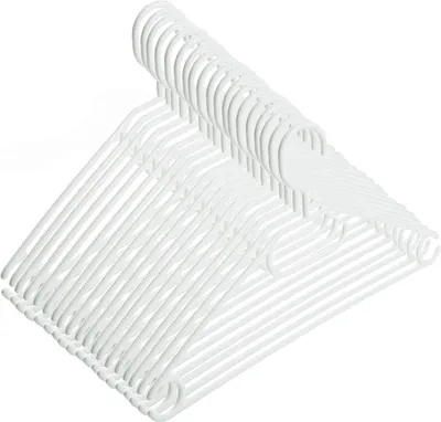 Produktbild von 50 Stk. Kleiderbügel Anti-Rutsch Kunststoff Hemdenbügel Wäschebügel weiß