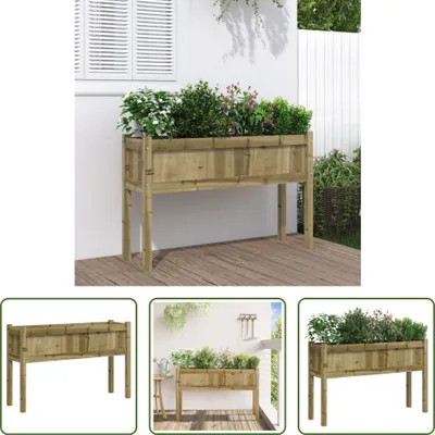 Image de The Living Store Bac à plantes avec pieds 110x31x70 cm Bois de pin imprégné