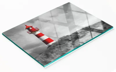 Produktbild von Dekoratives Glas-Küchenschneidebrett Leuchtturm 80x52 cm