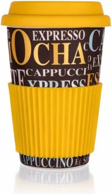 Immagine prodotto di Banquet Tazza in Vetroceramica da 400 ml con coperchio in silicone Go Coffee 40984