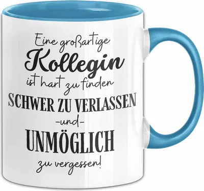 Produktbild von Kollegin Abschied Geschenk Tasse Abschiedsgeschenk für Kollegin Hart Zu Finden Schwer Zu Verlassen (Blau)