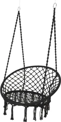 Produktbild von Hängestuhl Schaukelstuhl ø 82 cm rund Fransenstuhl Gartenschaukel Hängesessel