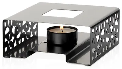 Immagine prodotto di Vilde | Scaldino per teiera 12 x 12 cm - Acciaio inox - Nero - Per candela tealight fino a Ø 4 cm