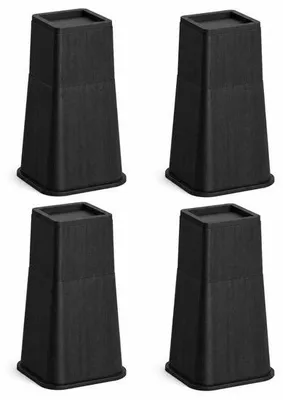 Productafbeelding van JustValue Stapelbare Meubelverhogers tot 30,5 cm - Set voor 4 Poten - 10,2, 20,3 of 30,5 cm - Zwart