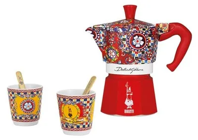 Image de Set Cafetiere Moka Express 2t + 2 Tasses + 2 Cuilleres Dolce & Gabbana - Bialetti  France Sarl