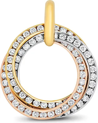 Produktbild von Atemberaubender 18 Karat (750) Gold Damen - Diamant Anhänger Brillant-Schliff 0.81 Karat HI - SI3-I1 - 21mm*17mm; TRS15878