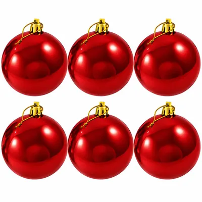 Produktbild von 6 x Weihnachtskugeln für den Außenbereich Ø 12 cm, frostfest und wetterfest - Baumkugeln für Außen - Christbaumkugeln - Weihnachtsbaumkugeln