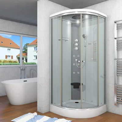 Produktbild von Duschkabine Fertigdusche Dusche Komplettkabine D10-00T1-EC 80x80 cm