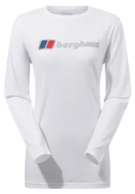 Productafbeelding van Berghaus langarmshirt voor dames, model boyfriend, met groot, klassiek logo
