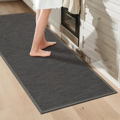 Immagine prodotto di Tappeto da cucina grigio, 60x150 cm, in poliestere, antiscivolo
