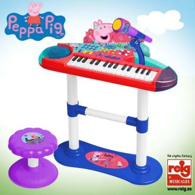 Immagine prodotto di Tastiera elettronica con microfono e sedia Peppa Pig