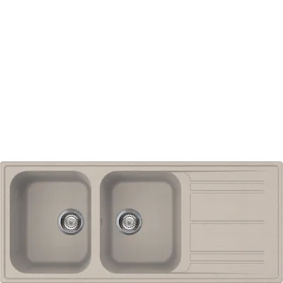 Produktbild von Smeg LZ116AV2, Bündiges Waschbecken, Rechteckig, Granit, Braun, 2 Becken, Rechteckig