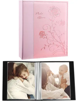 Immagine prodotto di Album fotografico 10x15 cm, colore rosa, confezione da 2, capacità: 50 foto per confezione