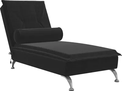 Produktbild von vidaXL Massage-Chaiselongue mit Nackenrolle Schwarz Samt