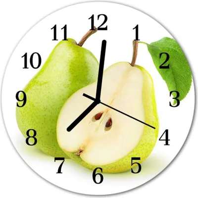 Produktbild von Glasuhr Wanduhr Küchenuhr Echt-Glas 30fi cm Birnen grün