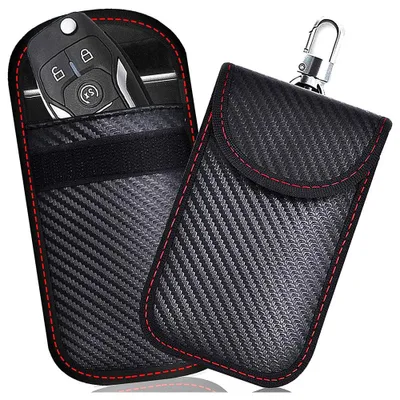 Produktbild von Schlüsselanhänger-Etui (2er-Pack), verbesserte signalblockierende Schlüsselanhänger-Hülle, Schutzhülle für Schlüsselanhänger, Diebstahlsicherung für schlüssellose Autoschlüssel