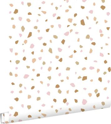 Obrázok produktu pre ESTAhome tapeta terrazzo motív svetloružová, tmavo oranžová a béžová 53 cm x 10,05 m