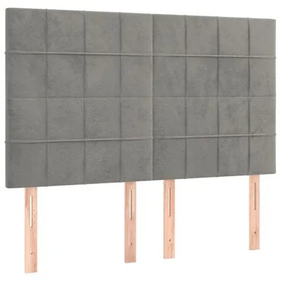 Immagine prodotto di vidaXL Testiere 4 pz. Velluto grigio chiaro 72x5x78/88 cm
