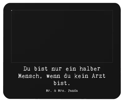 Produktbild von Mr. & Mrs. Panda Mousepad Arzt Herz - Schwarz - Geschenk, Beruf, Mediziner, Arztpraxis, mauspad laptop, Spruch, mausteppich, Mouse Pad, Krankenhaus, mousematte