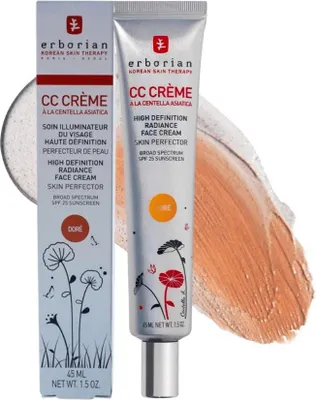 Image de ERBORIAN CC Creme a la Centella Asiatica SPF 25 Dore 45 ml - crème colorante correctrice à la Centella Asiatica, dorée chaude