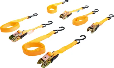 Produktbild von BGS Diy 6831 | Knarren-Spannband-Satz | mit schweren Haken | 5 m x 25 mm | 4-tlg.