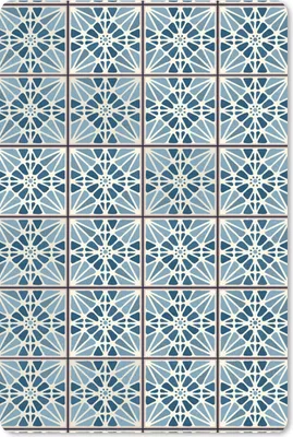 Produktbild von MuchoWow® Mauspad Mousepad Blau - Muster - Kacheln 18x27 cm - Mousepads - Maus Mat - Pad - Mausunterlage