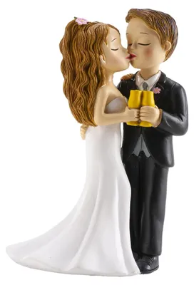 Produktbild von Brautpaar Figuren für Hochzeitstorte 16 cm Deko aus Resin - Tortenfigur Hochzeit