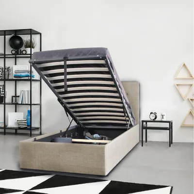 Produktbild von BETTKASTEN PARMA+ 1x Lattenrost / Bett 90x190 - Beige