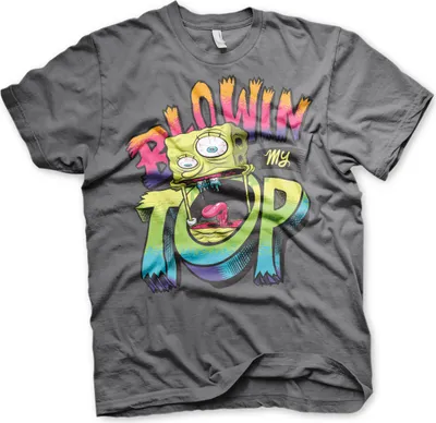 Produktbild von SpongeBob Blowin My Top T-Shirt - Large - DarkGrey