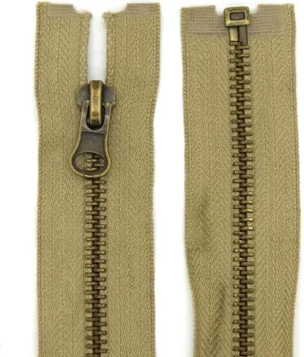 Produktbild von Reißverschluss Metall 5 mm teilbar 45 cm Beige