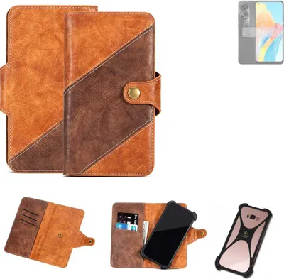 Produktbild von K-S-Trade Handyhülle Schutzhülle Bookstyle Case Wallet-Case kompatibel mit Oppo A78 4G Cover Klapphülle Kantenschutz Smartphone dunkelbraun braun
