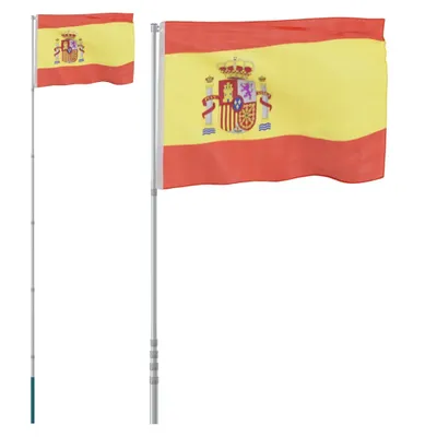 Produktbild von Flagge Spaniens mit Mast 5,55 m Aluminium