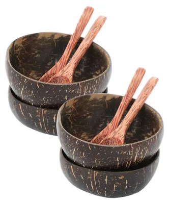 Produktbild von Kokosnuss Schüssel SOMBA 4er Set + 4 Löffel