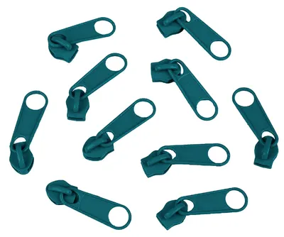 10 Reißverschluss Zipper für Endlosreißverschluss, 3mm, petrol