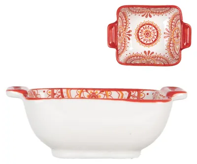 Produktbild von Clayre & Eef Schale 75 ml Weiß Rot Keramik