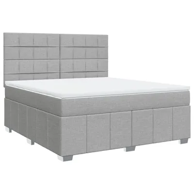 Produktbild von Boxspringbett mit Matratze Hellgrau 180x200 cm Stoff