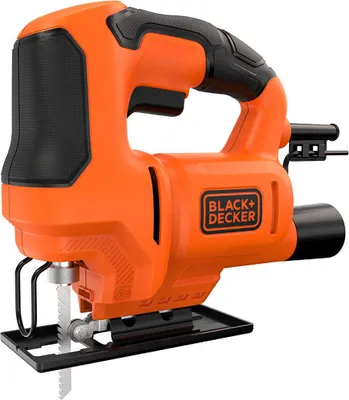A Black & Decker electric jigsaw is shown against a white background.