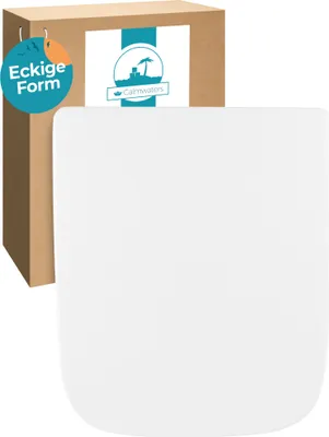 Produktbild von Calmwaters® Antibakterieller WC Sitz für Keramag Renova Nr. 1 Plan 202150 & 202160, Toilettensitz mit Absenkautomatik, Duroplast Klositz, Toilettendeckel abnehmbar, überlappend, Weiß, 26LP3461