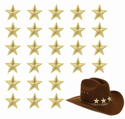 30 goldene Stern-Aufbügel-Patches für Kleidung & DIY