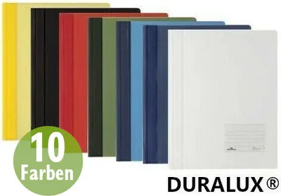 Produktbild von 10x Durable Premium Schnellhefter DURALUX® Hefter PVC Mappe Schulhefter 10 Farben sortiert