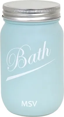 Produktbild von MSV Organizer Wattepadhalter Wattestäbchen Bad Aufbewahrung Glas Behälter Dose Blau