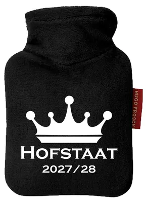 Produktbild von Huuraa Mini-Wärmflasche Hofstaat 2027/28 Krone Schützenfest 0,2 Liter Black Mini Veloursbezug Taschenwärmer Geschenkidee
