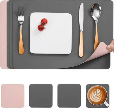 Produktbild von Abwaschbare Platzsets und Untersetzer - Set von 4 - umweltfreundliches PVC - 30 x 43 cm
