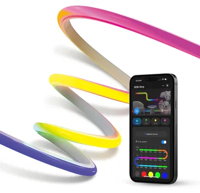 Produktbild von Calex Smart SOB LED Streifen, 3 Meter, RGBIC, 16 Millionen Farben, App Steuerung, Musik Synchronisation, Dimmbar, WiFi 2.4GHz, Stimmungsbeleuchtung