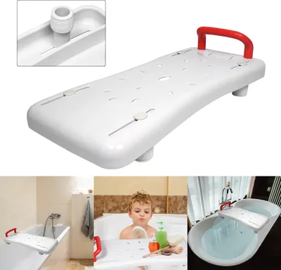Produktbild von XMTECH Badewannensitz Badewannenbrett Sitzbrett für Badewanne, Brett für Badewanne, Stuhl für Badezimmer,Badehilfe Einstiegs Hilfe Sitzbrett, mit Rot Haltegriff