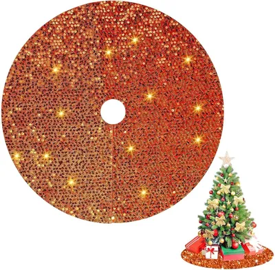 Image de Tapis de Noël, réutilisable, 120 cm, fabriqué en fibres de polyester, idéal pour la décoration de Noël