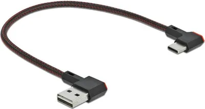 Immagine prodotto di DELOCK USB-A 2.0  Stecker < USB-C Stecker gewinkelt 0,2m SW